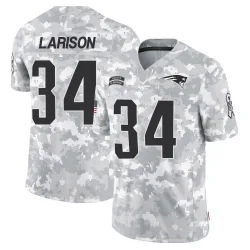 Men's Lan Larison New England Patriots No.34 Limited 2024 Salute to Service Jersey - Arctic Camo