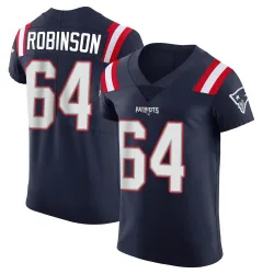 Men's Layden Robinson New England Patriots No.64 Elite Team Color Vapor Untouchable Jersey - Navy