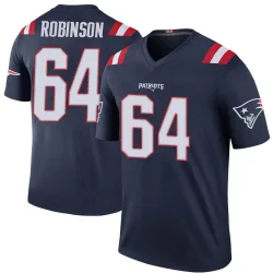 Men's Layden Robinson New England Patriots No.64 Legend Color Rush Jersey - Navy
