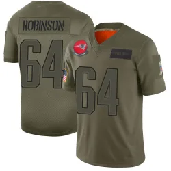 Men's Layden Robinson New England Patriots No.64 Limited 2019 Salute to Service Jersey - Camo
