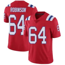 Men's Layden Robinson New England Patriots No.64 Limited Vapor Untouchable Alternate Jersey - Red