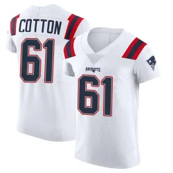 Men's Lester Cotton New England Patriots No.61 Elite Vapor Untouchable Jersey - White