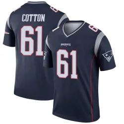 Men's Lester Cotton New England Patriots No.61 Legend Jersey - Navy