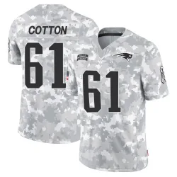 Men's Lester Cotton New England Patriots No.61 Limited 2024 Salute to Service Jersey - Arctic Camo