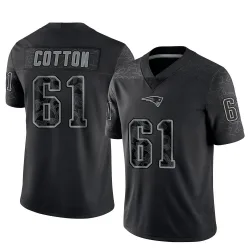 Men's Lester Cotton New England Patriots No.61 Limited Reflective Jersey - Black