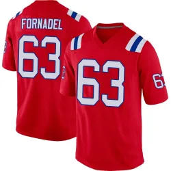 Men's Liam Fornadel New England Patriots No.63 Game Alternate Jersey - Red