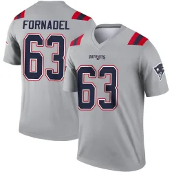 Men's Liam Fornadel New England Patriots No.63 Legend Inverted Jersey - Gray