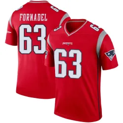 Men's Liam Fornadel New England Patriots No.63 Legend Inverted Jersey - Red
