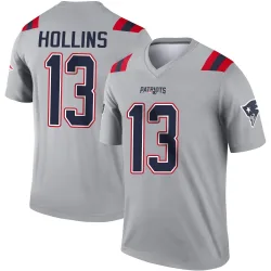 Men's Mack Hollins New England Patriots No.13 Legend Inverted Jersey - Gray