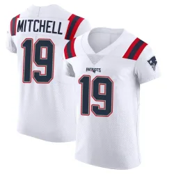 Men's Malcolm Mitchell New England Patriots No.19 Elite Vapor Untouchable Jersey - White