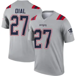 Men's Marcellas Dial Jr. New England Patriots No.27 Legend Inverted Jersey - Gray