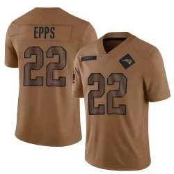 Men's Marcus Epps New England Patriots No.22 Limited 2023 Salute To Service Jersey - Brown