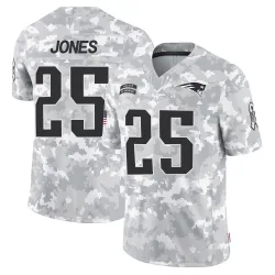 Men's Marcus Jones New England Patriots No.25 Limited 2024 Salute to Service Jersey - Arctic Camo