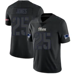 Men's Marcus Jones New England Patriots No.25 Limited Jersey - Black Impact