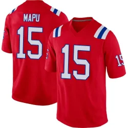 Men's Marte Mapu New England Patriots No.15 Game Alternate Jersey - Red