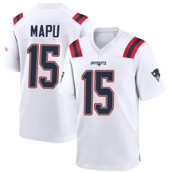 Men's Marte Mapu New England Patriots No.15 Game Jersey - White