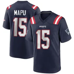 Men's Marte Mapu New England Patriots No.15 Game Team Color Jersey - Navy Blue