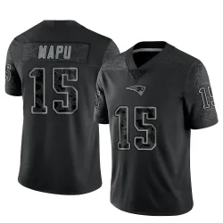 Men's Marte Mapu New England Patriots No.15 Limited Reflective Jersey - Black