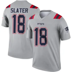 Men's Matthew Slater New England Patriots No.18 Legend Inverted Jersey - Gray
