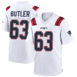 Men's Mehki Butler New England Patriots No.63 Game Jersey - White