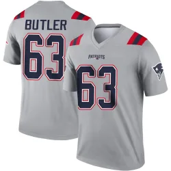 Men's Mehki Butler New England Patriots No.63 Legend Inverted Jersey - Gray