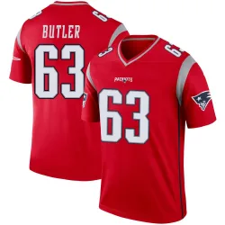 Men's Mehki Butler New England Patriots No.63 Legend Inverted Jersey - Red