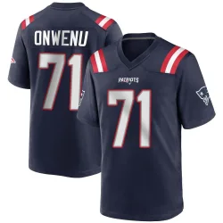Men's Mike Onwenu New England Patriots No.71 Game Team Color Jersey - Navy Blue