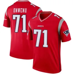 Men's Mike Onwenu New England Patriots No.71 Legend Inverted Jersey - Red
