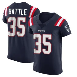 Men's Miles Battle New England Patriots No.35 Elite Team Color Vapor Untouchable Jersey - Navy