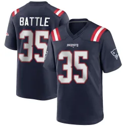 Men's Miles Battle New England Patriots No.35 Game Team Color Jersey - Navy Blue