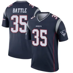 Men's Miles Battle New England Patriots No.35 Legend Jersey - Navy