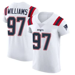 Men's Milton Williams New England Patriots No.97 Elite Vapor Untouchable Jersey - White