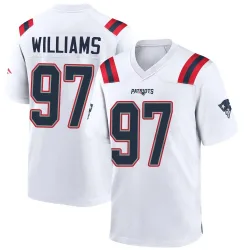 Men's Milton Williams New England Patriots No.97 Game Jersey - White