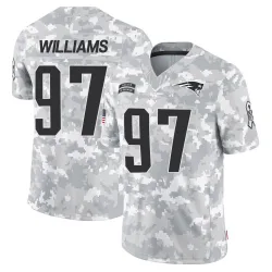 Men's Milton Williams New England Patriots No.97 Limited 2024 Salute to Service Jersey - Arctic Camo