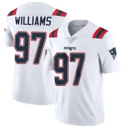 Men's Milton Williams New England Patriots No.97 Limited Vapor Untouchable Jersey - White