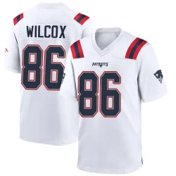 Men's Mitchell Wilcox New England Patriots No.86 Game Jersey - White