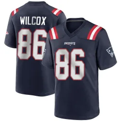 Men's Mitchell Wilcox New England Patriots No.86 Game Team Color Jersey - Navy Blue
