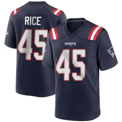 Men's Monty Rice New England Patriots No.45 Game Team Color Jersey - Navy Blue