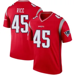 Men's Monty Rice New England Patriots No.45 Legend Inverted Jersey - Red