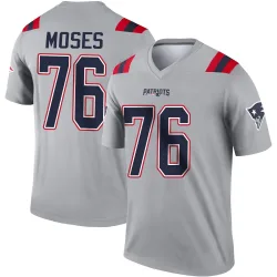 Men's Morgan Moses New England Patriots No.76 Legend Inverted Jersey - Gray