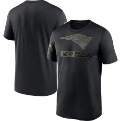 Men's New England Patriots No. 2020 Salute to Service Team Logo Performance T-Shirt - Black