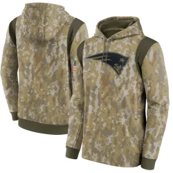 Men's New England Patriots No. 2021 Salute to Service Therma Performance Pullover Hoodie - Camo