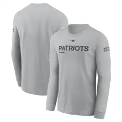 Men's New England Patriots No. 2024 Salute To Service Long Sleeve T-Shirt - Gray