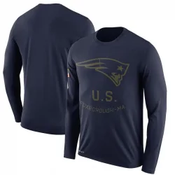 Men's New England Patriots No. Legend 2018 Salute to Service Sideline Performance Long Sleeve T-Shirt - Navy