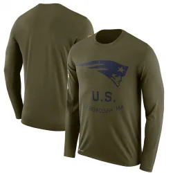 Men's New England Patriots No. Legend 2018 Salute to Service Sideline Performance Long Sleeve T-Shirt - Olive