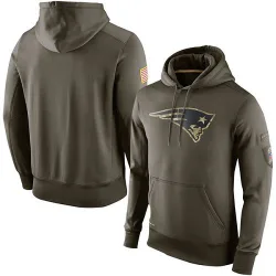 Men's New England Patriots No. Salute to Service KO Performance Hoodie - Olive