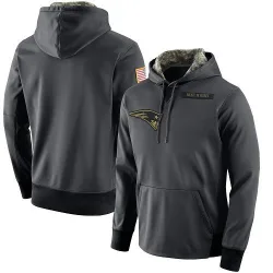 Men's New England Patriots No. Salute to Service Player Performance Hoodie - Anthracite