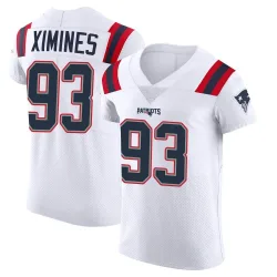 Men's Oshane Ximines New England Patriots No.93 Elite Vapor Untouchable Jersey - White