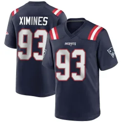 Men's Oshane Ximines New England Patriots No.93 Game Team Color Jersey - Navy Blue