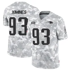 Men's Oshane Ximines New England Patriots No.93 Limited 2024 Salute to Service Jersey - Arctic Camo